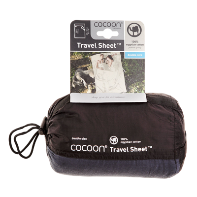 Cocoon Travel Sheet Double Insectshield Egyptian Cotton Lakenzak Elephant Grey
