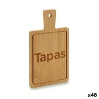 Snackdienblad Kinvara Zwart Hout 11 x 1 x 19,5 cm 11 x 19 x 1,5 cm Met handvat (48 Stuks) - thumbnail