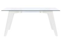 Eettafel DKD Home Decor Wit Transparant Kristal Hout MDF 160 x 90 x 75 cm - thumbnail