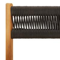 Tuinstoelen 6 st inklapbaar massief acaciahout zwart - thumbnail
