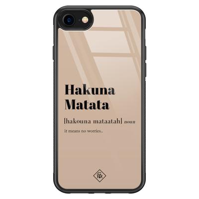 iPhone SE 2020 glazen hardcase - Hakuna Matata iPhone SE 2020 glazen hardcase - Hakuna Matata