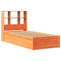 Bedframe zonder matras massief grenenhout wasbruin 75x190 cm - thumbnail
