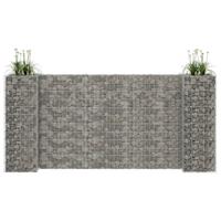 VidaXL Gabion plantenbak h-vormig 260x40x120 cm staaldraad - thumbnail