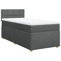 Boxspring met matras stof donkergrijs 90x190 cm - thumbnail