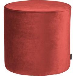 WOOOD Poef 'Sara' Hoog, Velvet, kleur Raspberry