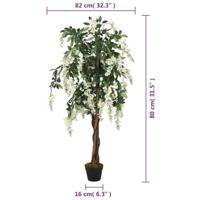 VidaXL Kunstboom wisteria 560 bladeren 80 cm groen en wit - thumbnail