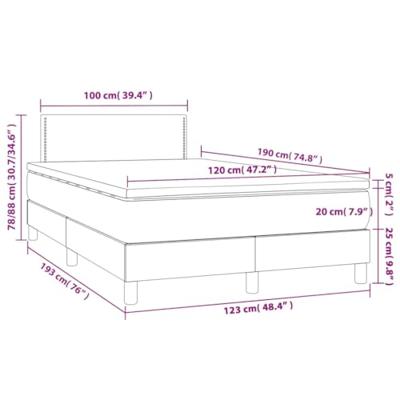 Boxspring met matras kunstleer grijs 120x190 cm