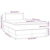 Boxspring met matras kunstleer grijs 120x190 cm - thumbnail