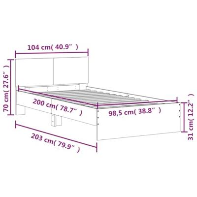Bedframe met hoofdbord en LED sonoma eikenkleurig 100x200 cm Bedframe met hoofdbord en LED sonoma eikenkleurig 100x200 cm