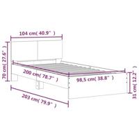 Bedframe met hoofdbord en LED sonoma eikenkleurig 100x200 cm - thumbnail