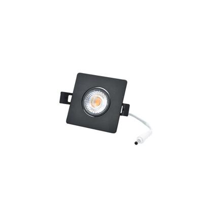 Interlight LED inbouwspot 8W 2700K 640 lumen dimbaar zwart Camini kantelbaar vierkant