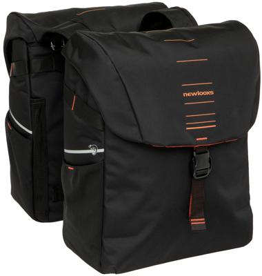 Dubbele fietstas New Looxs Vigo Double - 40 liter - 30 x 19 x 40 cm (2x) - Black-Orange