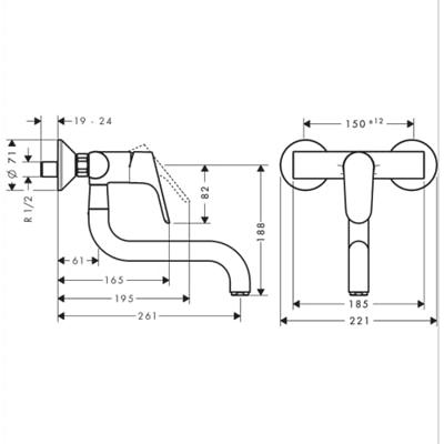 Hansgrohe Focus keukenkraan voor wandmontage chroom 31825000