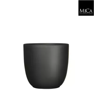 Mica Decorations bloempot Tusca rond 25x23 cm zwart mat