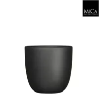 Mica Decorations bloempot Tusca rond 25x23 cm zwart mat - thumbnail