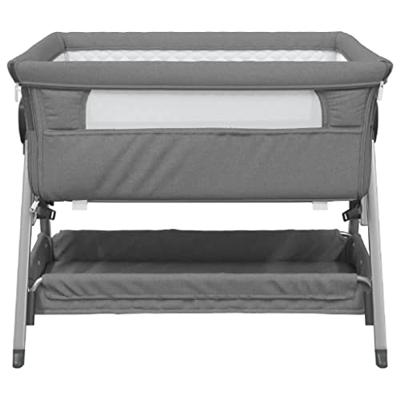 Babybed met matras linnen donkergrijs - thumbnail
