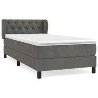 Boxspring met matras fluweel donkergrijs 80x220 cm - thumbnail