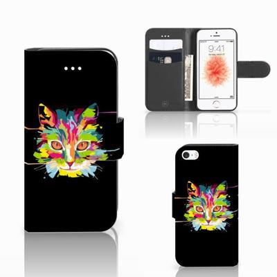 Apple iPhone 5 | 5s | SE Leuk Hoesje Cat Color Apple iPhone 5 | 5s | SE Leuk Hoesje Cat Color