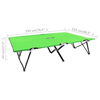 Ligbed 2-persoons inklapbaar staal groen Ligbed 2-persoons inklapbaar staal groen