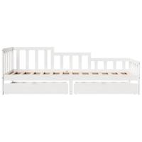 Slaapbank met lades 80x200 cm massief grenenhout wit - thumbnail