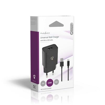 Nedis Oplader | 1.0 A | Outputs: 1 | USB-A | Micro-USB | 1.00 m | 5 W WCHAM105ABK