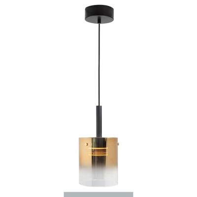 Highlight HanglampSalerno zwart met goud glas - H5426.36
