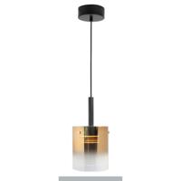 Highlight HanglampSalerno zwart met goud glas - H5426.36 - thumbnail