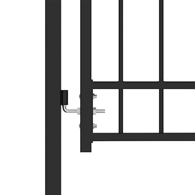 VidaXL Poort met speerpunten 100x100 cm staal zwart - thumbnail