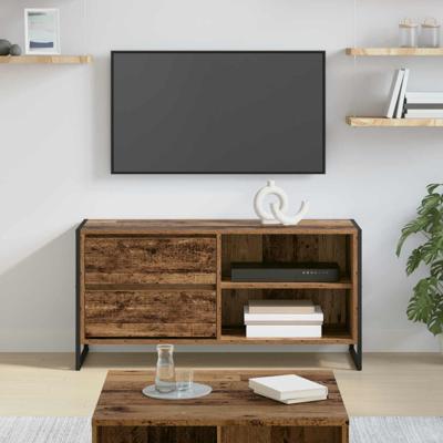 TV-kast met lade Oud Hout 100 x 36 x 49,5 cm Bewerkt hout TV-kast met lade Oud Hout 100 x 36 x 49,5 cm Bewerkt hout