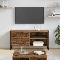 TV-kast met lade Oud Hout 100 x 36 x 49,5 cm Bewerkt hout - thumbnail