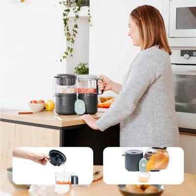 BABYMOOV Nutribaby One multifunctionele keukenmachine, kookplaat en blender zwart/grijs - thumbnail