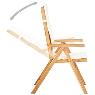 Tuinstoelen verstelbaar 2 st massief acaciahout bruin