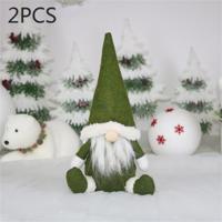 2 stuks CX20217 Faceless pop venster ornament kerst decoratie (groen) - thumbnail