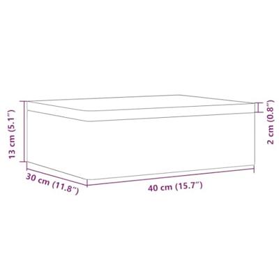 VidaXL Houten kist met deksel 40x30x13 cm massief grenenhout zwart