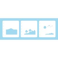 Nellie's Choice • set of 3 layered combi stencils set natuur met bomen - thumbnail