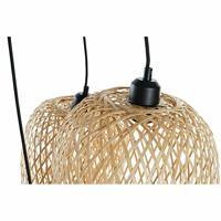Plafondlamp DKD Home Decor Zwart Lichtbruin Metaal Bamboe 50 W Tropisch 220 V 30 x 30 x 94 cm - thumbnail