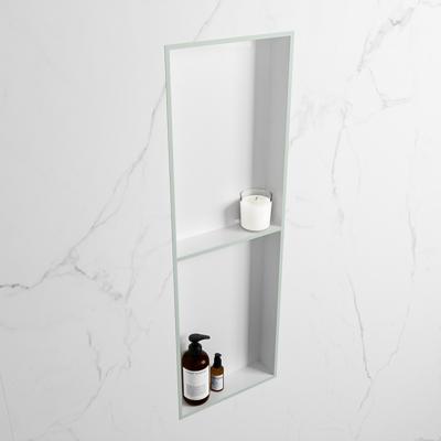 MONDIAZ EASY Nis 149,5x29,5cm in solid surface kleur Greey | Talc. 2 vakken geschikt voor in- of opbouw