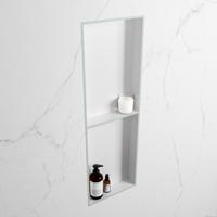 MONDIAZ EASY Nis 149,5x29,5cm in solid surface kleur Greey | Talc. 2 vakken geschikt voor in- of opbouw - thumbnail