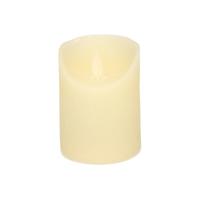 1x Ivoren Led Kaars / Stompkaars Met Bewegende Vlam 10 Cm - Led Kaarsen - thumbnail