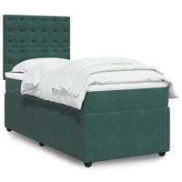 Boxspring met matras fluweel donkergroen 200x200 cm - thumbnail