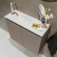 MONDIAZ TURE 60cm toiletmeubel smoke. EDEN wastafel talc links 1 kraangat - thumbnail