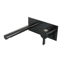 Inbouw Wastafelmengkraan Brauer Gunmetal Edition Coldstart Rechte Uitloop Halfronde Hendel Rechts Geborsteld Gunmetal PVD Met Afdekplaat - thumbnail