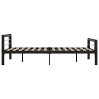 Bedframe metaal zwart en wit 120x200 cm - thumbnail