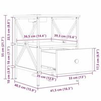 Nachtkastje met lade 2 pcs bruin eikenkleur 41,5 x 40,5 x 55 cm - thumbnail