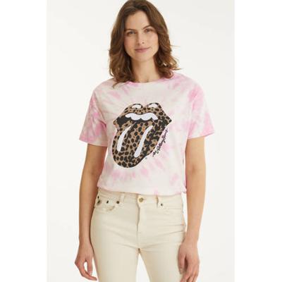 Catwalk Junkie tie-dye T-shirt Rolling Stones Harper van biologisch katoen roze