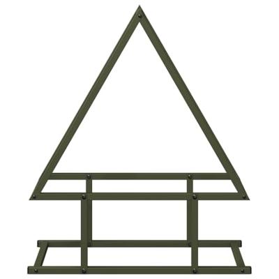 Brandhoutrek 50x25x60 cm koudgewalst staal olijfgroen