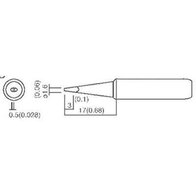 TOOLCRAFT Soldeerpunt Beitelvorm Grootte soldeerpunt 1.6 mm Lengte soldeerpunt: 17 mm Inhoud: 1 stuk(s) TOOLCRAFT Soldeerpunt Beitelvorm Grootte soldeerpunt 1.6 mm Lengte soldeerpunt: 17 mm Inhoud: 1 stuk(s)