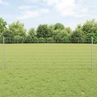 VidaXL Hek met paal zilver 0,8 x 25 m staal - thumbnail