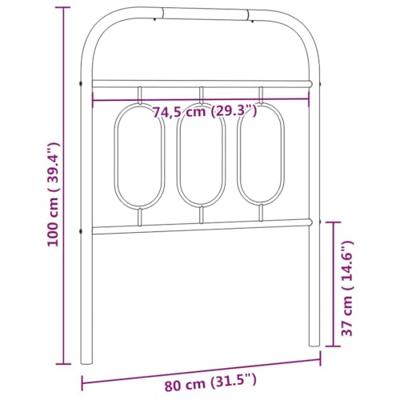Hoofdbord 75 cm metaal zwart Hoofdbord 75 cm metaal zwart