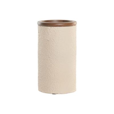 Vaas Home ESPRIT Bruin Beige Terra cotta Mangohout 16 x 16 x 30 cm